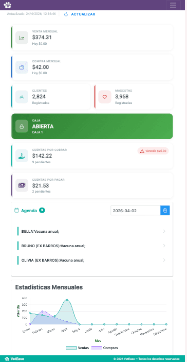 VetEase en móvil